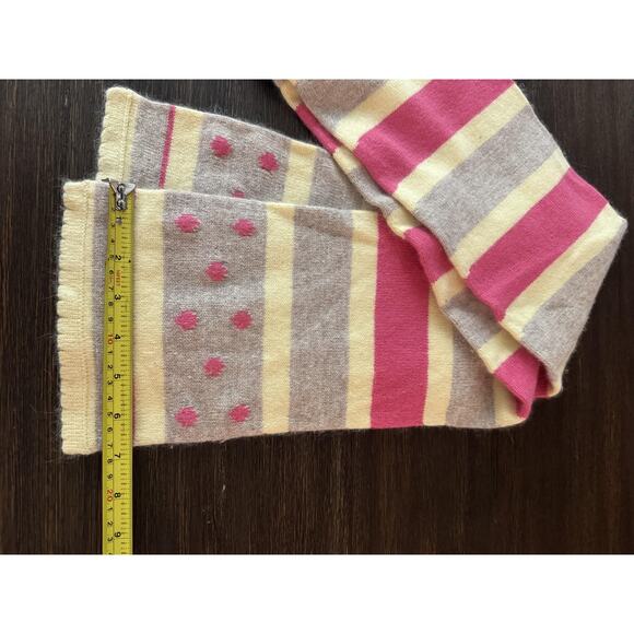 American Eagle Scarf Retro Striped Polka Dot Soft Knit Shawl wool cashmere blend - Picture 5 of 10